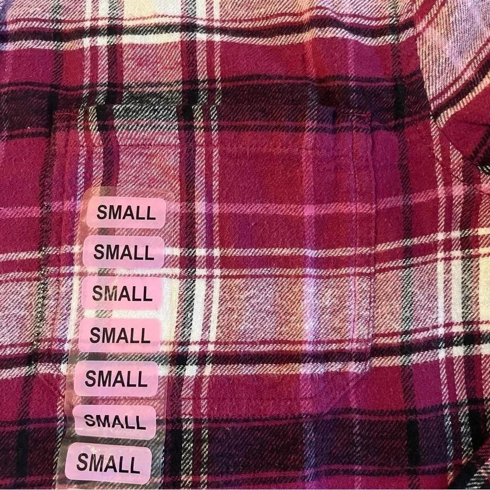 Women's Gap Flannel Boyfriend Shirt Pink Size Small - Picture 9 of 11